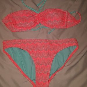 Pink lace bikini